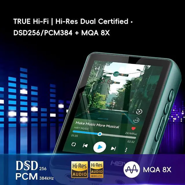 Alt view image 4 of 7 - R3 PRO II MP3 Music Player - Qobuz/Tidal Support, MQA 8X Decoding & Native DSD256, Hi-Res Audio Certified, MP3 Player with Touch Screen & 3.5mm PO + 4.4mm BAL Dual Jacks, 2TB Expanded Memory