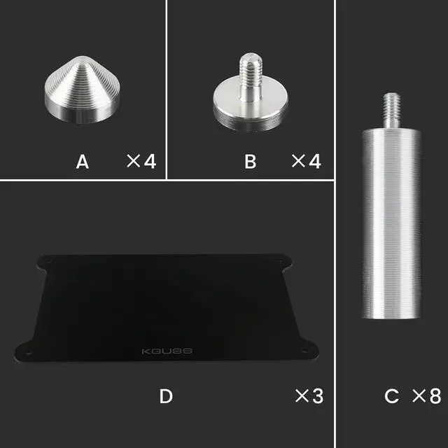 Alt view image 5 of 6 - Mini Audio Component Rack Black Acrylic 2-Layer Rack Aluminium Holders Small Desktop Rack for HiFi Audio Equipment dac Amplifier Amp (Black)
