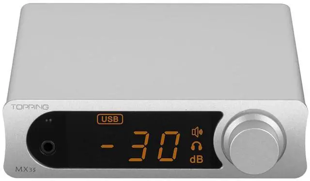 Main image of MX3s Amplifier 62W x 2 Class D Power amp Subwoofer Out 700mW x 2 Headphone amp 24-bit/192kHz AKM USB C DAC Bluetooth SupportSilver