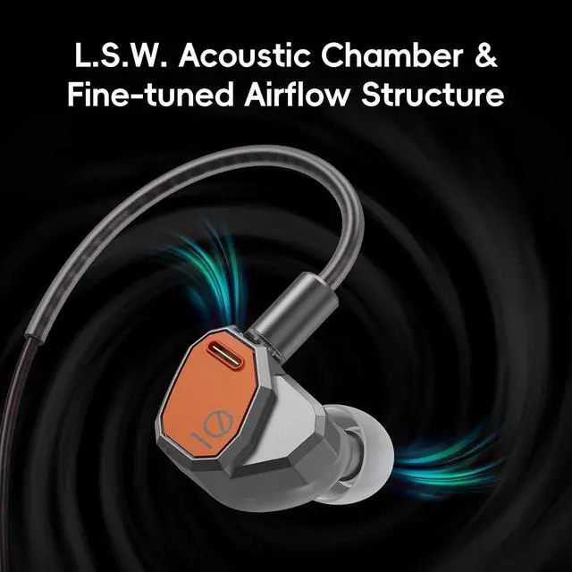 Alt view image 5 of 7 - Yacht10 IEM 10mm Dynamic Mg & Al Alloy Dome High Performance Low Distortion Dynamic 0.78mm 2-pin Detachable Earphones