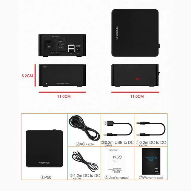 Alt view image 7 of 7 - P50 Linear Power Supply - 5V 1A and 15V 1A Ultra Low Noise for HiFi Audio D50III/DX3 Pro+/E50/A50III