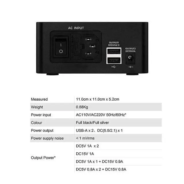 Alt view image 2 of 7 - P50 Linear Power Supply - 5V 1A and 15V 1A Ultra Low Noise for HiFi Audio D50III/DX3 Pro+/E50/A50III
