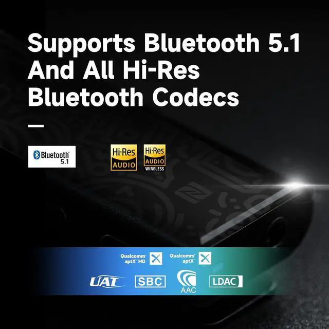 Alt view image 2 of 7 - W3 II Headphone Amp Bluetooth 5.2 Receiver USB DAC for Car Audio/Smartphone/PC/Laptop