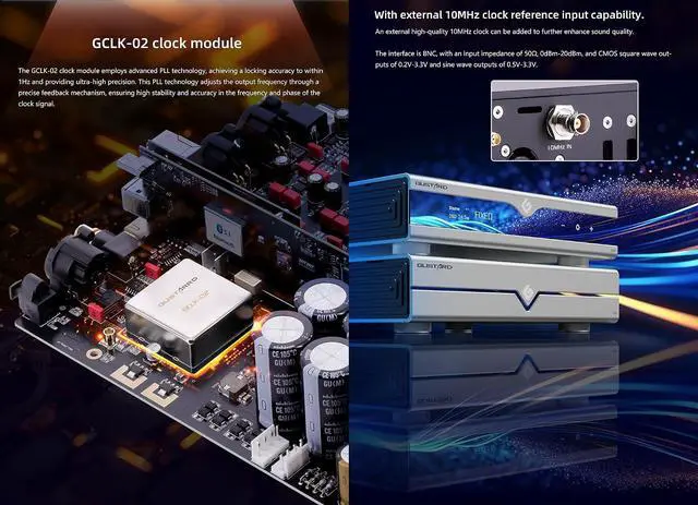 Alt view image 4 of 7 - R26II Network Streaming DAC - Fully Discrete 26bit R2R Native 1bit dsd XMOS DSD512 PCM768kHz GCLK-02 1hz PLL tech Support exteral 10Mhz Clock (Black)