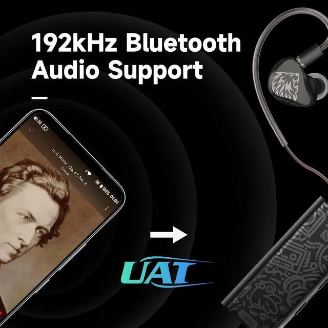 Alt view image 3 of 7 - W3 II Headphone Amp Bluetooth 5.2 Receiver USB DAC for Car Audio/Smartphone/PC/Laptop