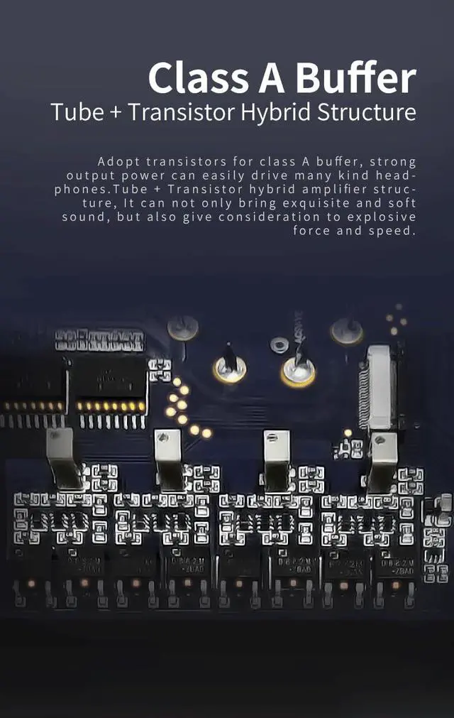Alt view image 7 of 7 - TA20 Plus Tube Headphone Amplifier - Class A Amp with VU Meter Balanced in/Out Power up to 2000mW for 16~600 Headphone amp
