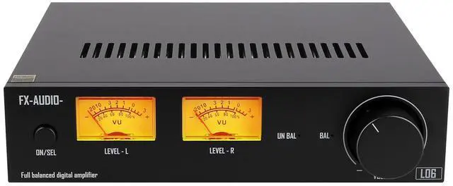 Main image of FX-Audio- L06 Fully Balanced Power Amplifier with VU Meter - 500W + 500W Dual TPA3255 HiFi Class D Stereo Digital HiFi Amp for 2-8 Passive Speaker Home Audio
