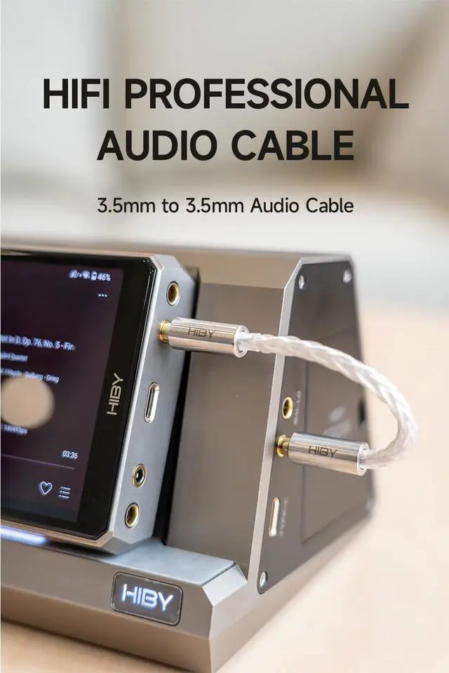 Alt view image 2 of 5 - Aux Audio Cable 3.5mm to 3.5mm HiFi Professional Audio OCC Cable Gold-Plated Copper Jack