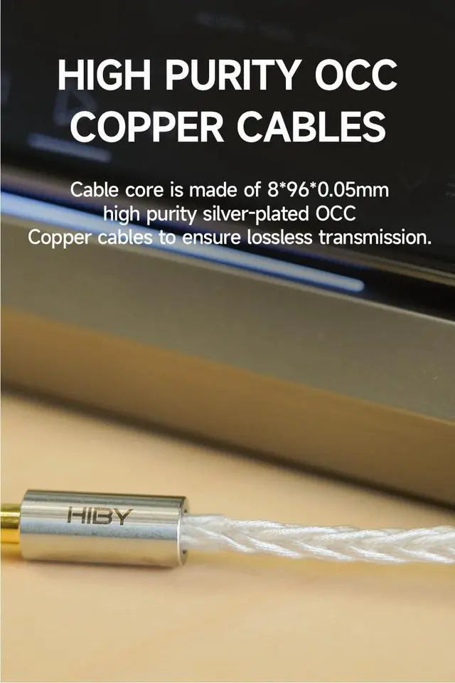 Alt view image 3 of 5 - Aux Audio Cable 3.5mm to 3.5mm HiFi Professional Audio OCC Cable Gold-Plated Copper Jack