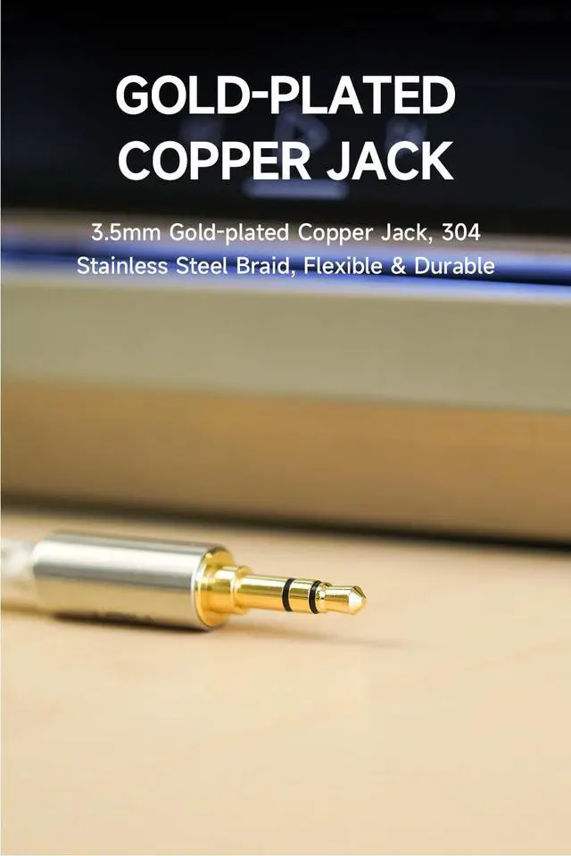 Alt view image 4 of 5 - Aux Audio Cable 3.5mm to 3.5mm HiFi Professional Audio OCC Cable Gold-Plated Copper Jack