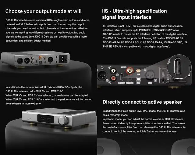 Alt view image 7 of 7 - D90 III Discrete Full Balance HiFi DAC Preamplifier - BT 5.1 Support LDAC PEQ Adjustment with Bluetooth Remote Control (Black)