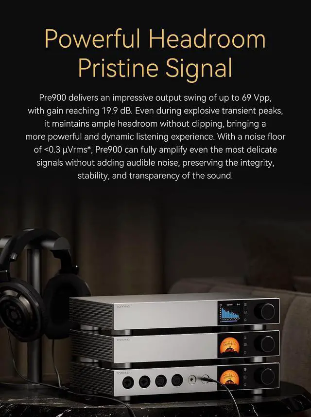 Alt view image 4 of 7 - PRE900 Fully Balanced Preamplifier - 3 XLR/TRS Balanced Inputs Four-Channel Fully Balanced Architecture 0.1 dB Precision Relay Volume Control Three Gain 12V Trigger