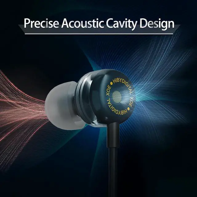Alt view image 4 of 7 - Digital XOE Wired in-Ear Headphones DLC Dynamic HiFi Earphones with MIC 3.5mm Jack