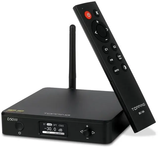Main image of D50 III DAC Preamplifier - LDAC Bluetooth 5.1 Dual ES9039Q2M D/A Chips Supports DSD512 PCM768kHz,PEQ Adjustment and Remote Control (Black)