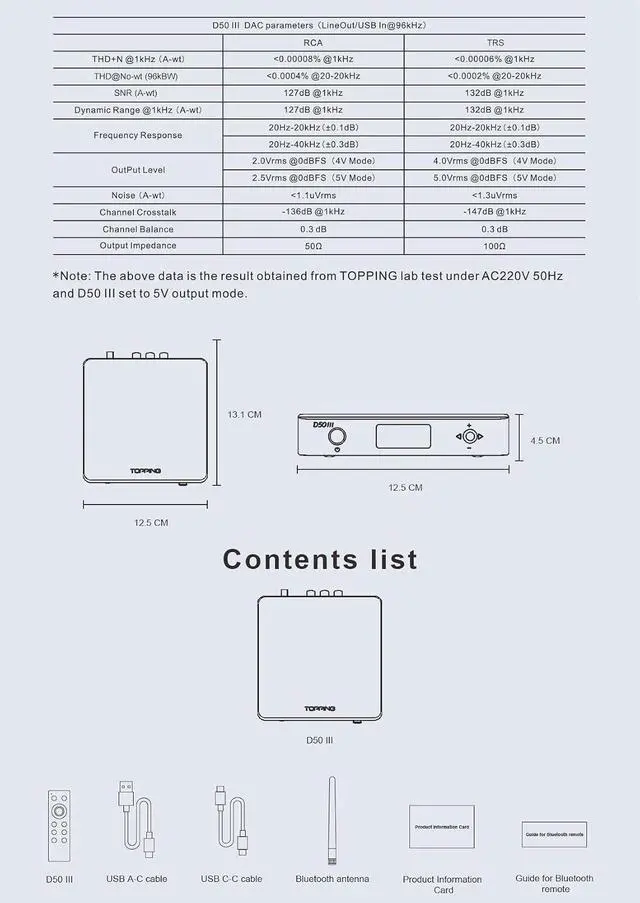 Alt view image 3 of 7 - D50 III DAC Preamplifier - LDAC Bluetooth 5.1 Dual ES9039Q2M D/A Chips Supports DSD512 PCM768kHz,PEQ Adjustment and Remote Control (Black)