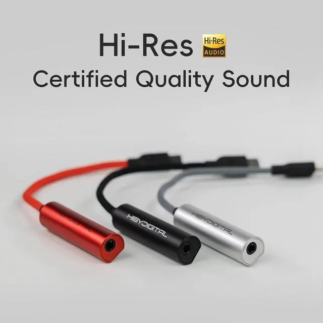 Alt view image 2 of 7 - HiByDigital D1 USB C DAC 32bit/384KHz USB C to 3.5mm Audio Adapter Dongle HiFi Headphone Amplifier for Android/iOS/Windows/Mac