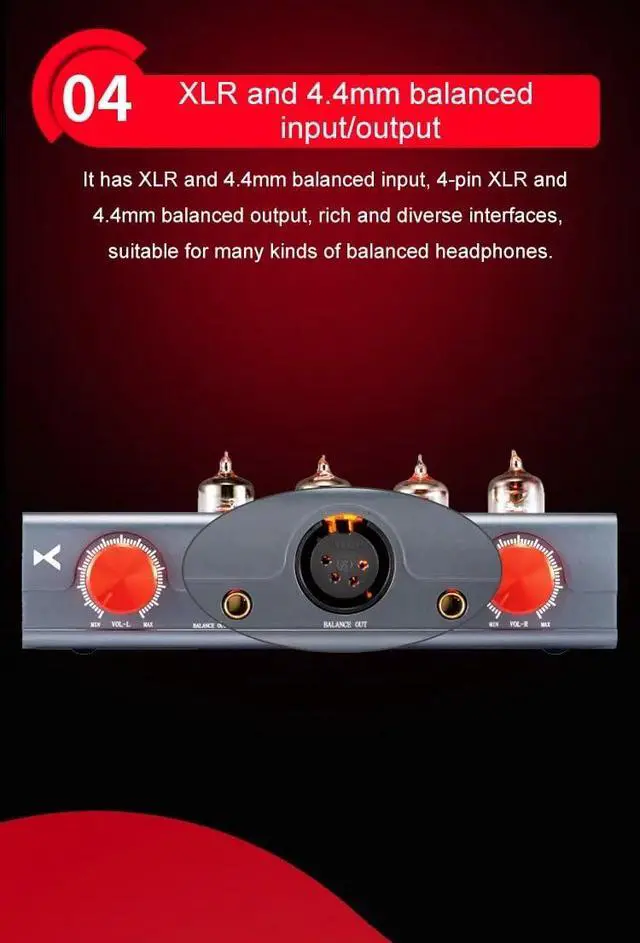Alt view image 5 of 7 - MT-604 Balanced Tube Amplifier Headphone amp - Four 6J1 Tubes for pre-amp, Transistor for Class-A Amplifier