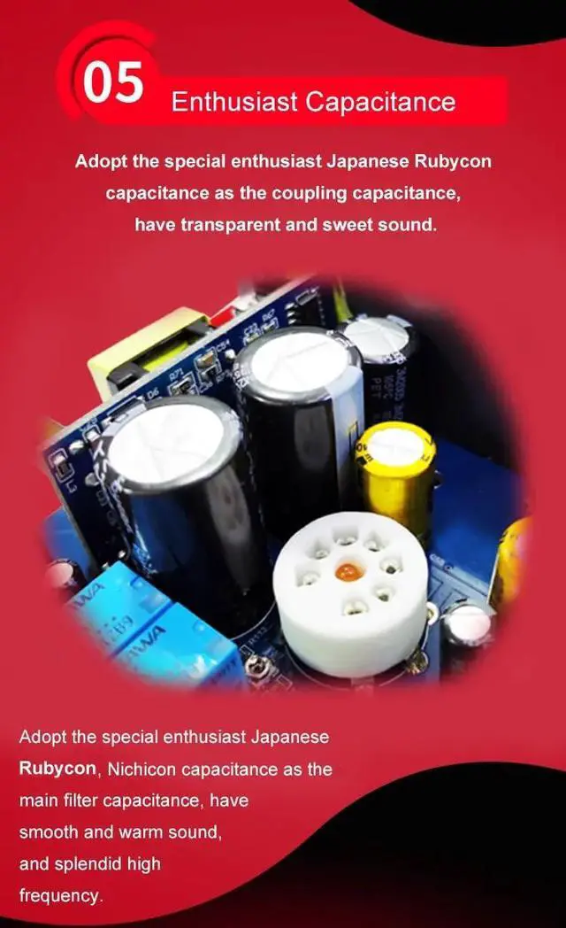Alt view image 6 of 7 - MT-604 Balanced Tube Amplifier Headphone amp - Four 6J1 Tubes for pre-amp, Transistor for Class-A Amplifier
