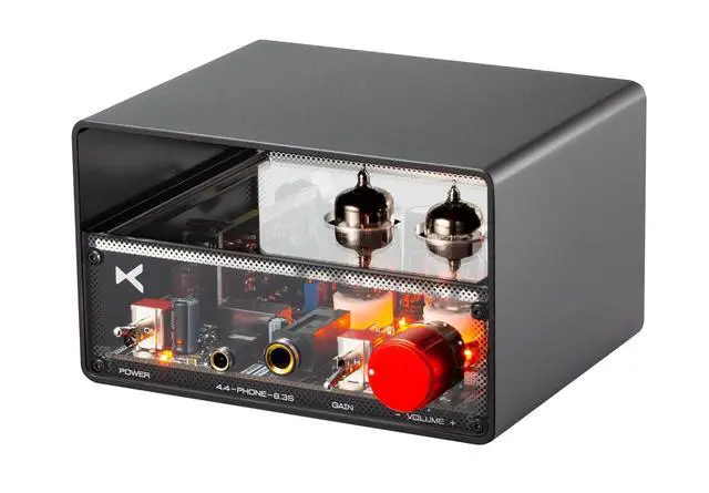 Alt view image 4 of 7 - MT-02 Hybrid Tube Headphone Amplifier, Dual 6J1 Vacuum Tube Preamp | 6.35mm and 4.4mm dual outputs, Class A Amplification, Hi-Fi Grade Capacitors, Clear Panel