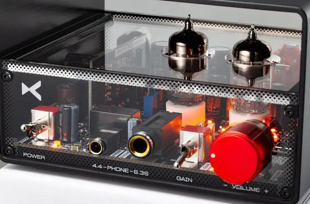 Alt view image 5 of 7 - MT-02 Hybrid Tube Headphone Amplifier, Dual 6J1 Vacuum Tube Preamp | 6.35mm and 4.4mm dual outputs, Class A Amplification, Hi-Fi Grade Capacitors, Clear Panel