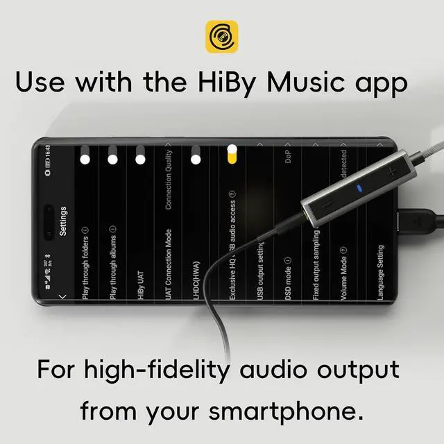 Alt view image 5 of 7 - HiByDigital D1 USB C DAC 32bit/384KHz USB C to 3.5mm Audio Adapter Dongle HiFi Headphone Amplifier for Android/iOS/Windows/Mac