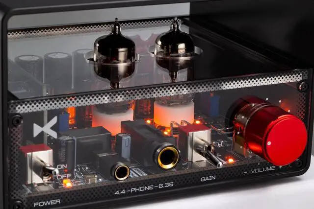 Alt view image 7 of 7 - MT-02 Hybrid Tube Headphone Amplifier, Dual 6J1 Vacuum Tube Preamp | 6.35mm and 4.4mm dual outputs, Class A Amplification, Hi-Fi Grade Capacitors, Clear Panel