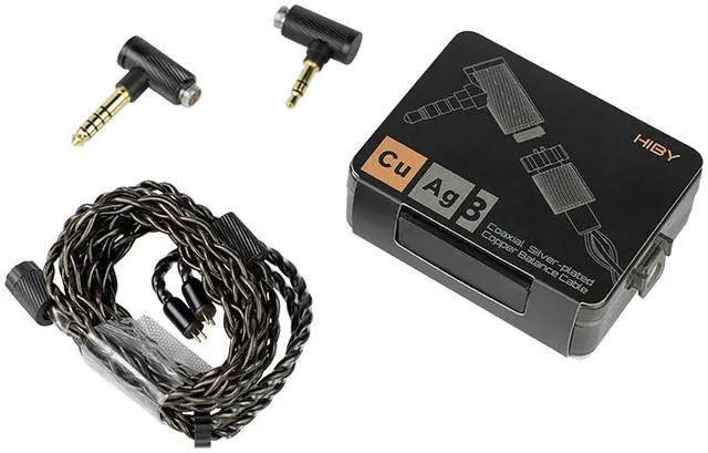 Main image of CuAg8 Balance Earphone Cable Coaxial Silver-Plated Copper Litz Type5 Coaxial Shielding 4Pin-Lock Plugs 3.5mm+4.4mm Jack
