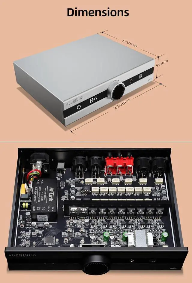 Alt view image 7 of 7 - Gustard AUDALYTIC HP70 Fully Balanced Discrete Headphone Amplifer - Class A Amplifier LME49720 Dual op-amp Preamp 3 line inputs and 2 preamp outputs Remote Control Support (Silver)