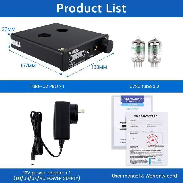 Alt view image 6 of 7 - FX Audio DAC-X6 USB DAC AMP Combo and Tube 02 Pro 5725 Tube Pre-amp