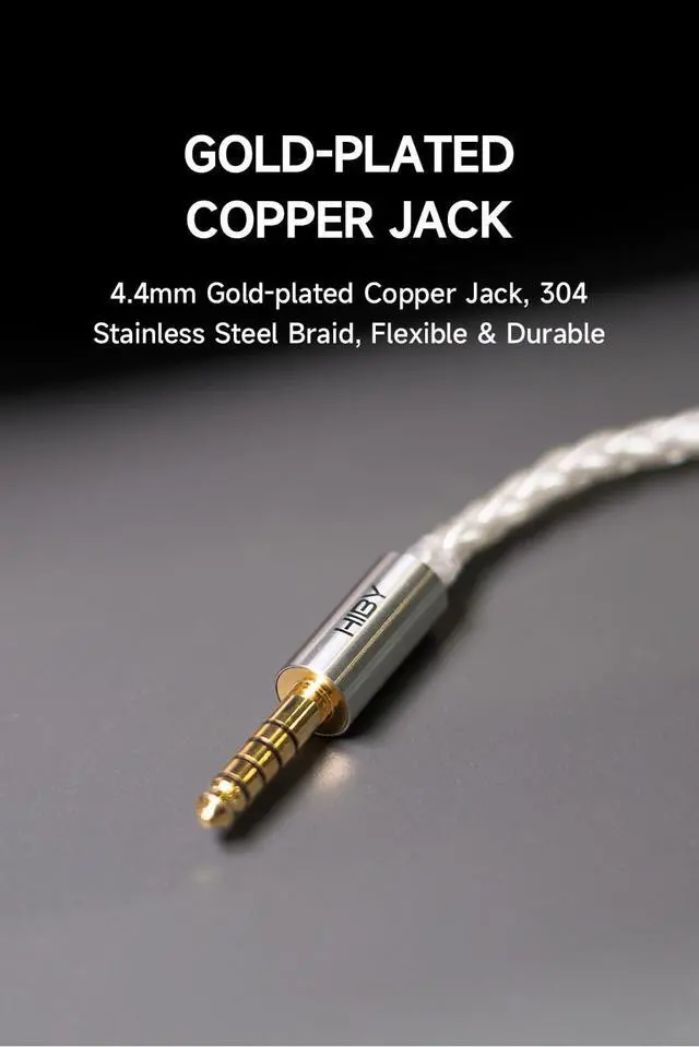 Alt view image 4 of 5 - Aux Audio Cable 4.4mm to 4.4mm HiFi Professional Audio OCC Cable Gold-Plated Copper Jack