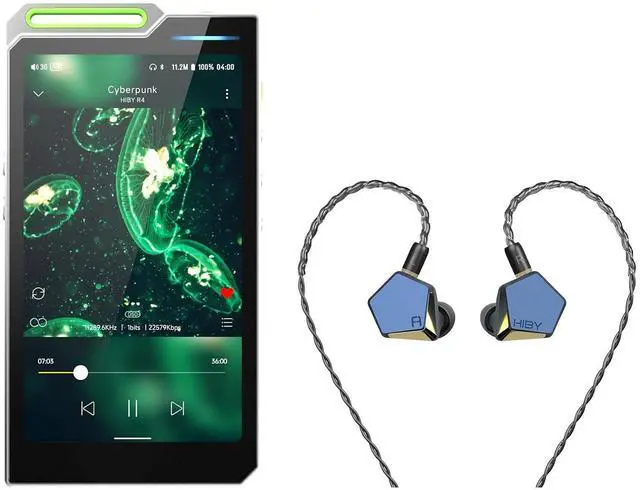Main image of R4 mp3 & mp4 Players & x FAUDIO Project Ace HiFi IEMs(Green)