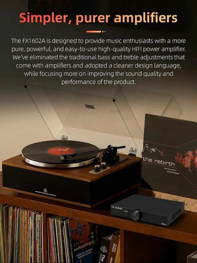 Alt view image 3 of 7 - FX-Audio- FX1602A Stereo 2 Channel Amplifier Home Audio AMP TPA3255 Class D Power Amp for Home Theater System Passive Bookshelf Tower Speakers with 32V Power Supply