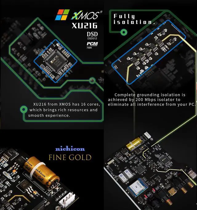 Alt view image 5 of 7 - Gustard U18 DDC Digital Interface USB Interface DSD512 PCM768Khz XU216 K2 Fully Isolation AS338 Hi-End Crystol IIS USB Audio Interface (Black)