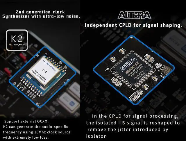 Alt view image 6 of 7 - Gustard U18 DDC Digital Interface USB Interface DSD512 PCM768Khz XU216 K2 Fully Isolation AS338 Hi-End Crystol IIS USB Audio Interface (Black)