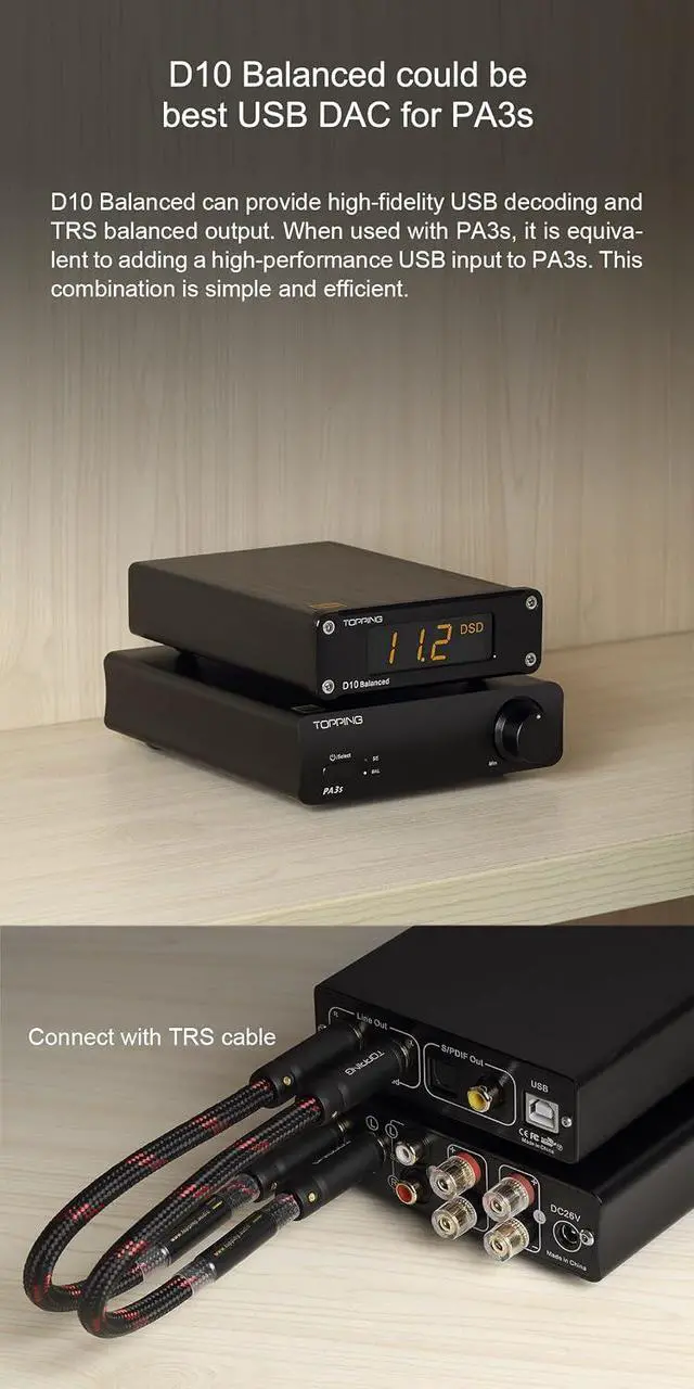 Alt view image 6 of 7 - PA3S Power Amplifier MA120702 x 2 Class D Fully Balanced Single Ended AMP 80W x 2 RCA TRS Stereo Home Audio Amplifier (Black)
