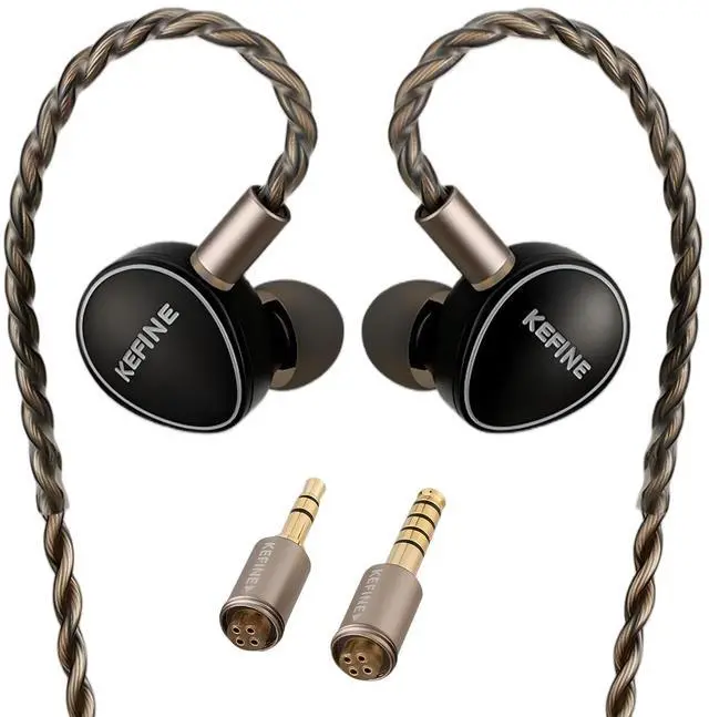 Main image of KEFINE Quatio 2DD+2BA Hybrid Driver in-Ear Monitors, 10mm DLC Diaphragm Hi-Fi Earphones with 3 Tuning Nozzles, 392-Core Silver-Plated Cable with 3.5mm and 4.4mm Modular Plugs