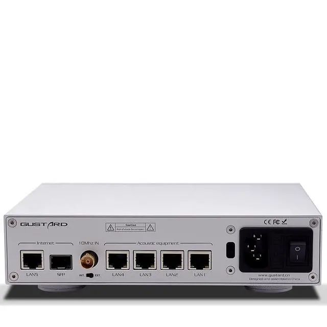 Main image of Gustard N18 pro HiFi Audio Network Switch - 1*SFP + 1*10/100/1000M Adaptive ethernet Interface + 1*10M BNC (Silver)