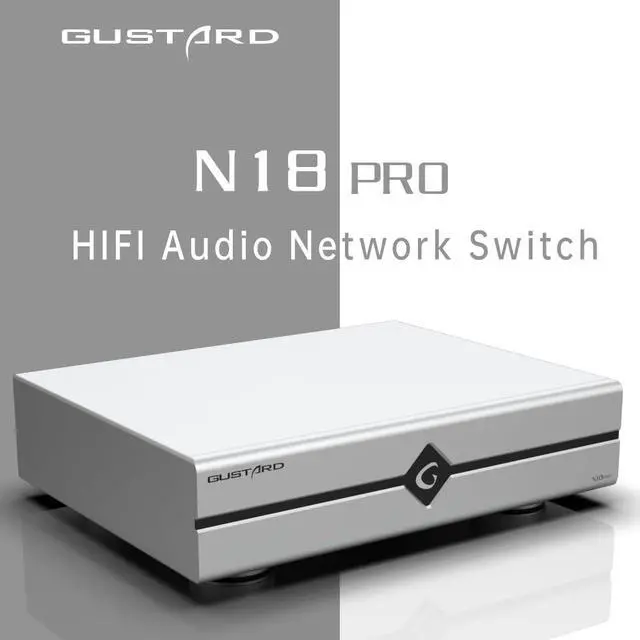 Alt view image 2 of 7 - Gustard N18 pro HiFi Audio Network Switch - 1*SFP + 1*10/100/1000M Adaptive ethernet Interface + 1*10M BNC (Silver)