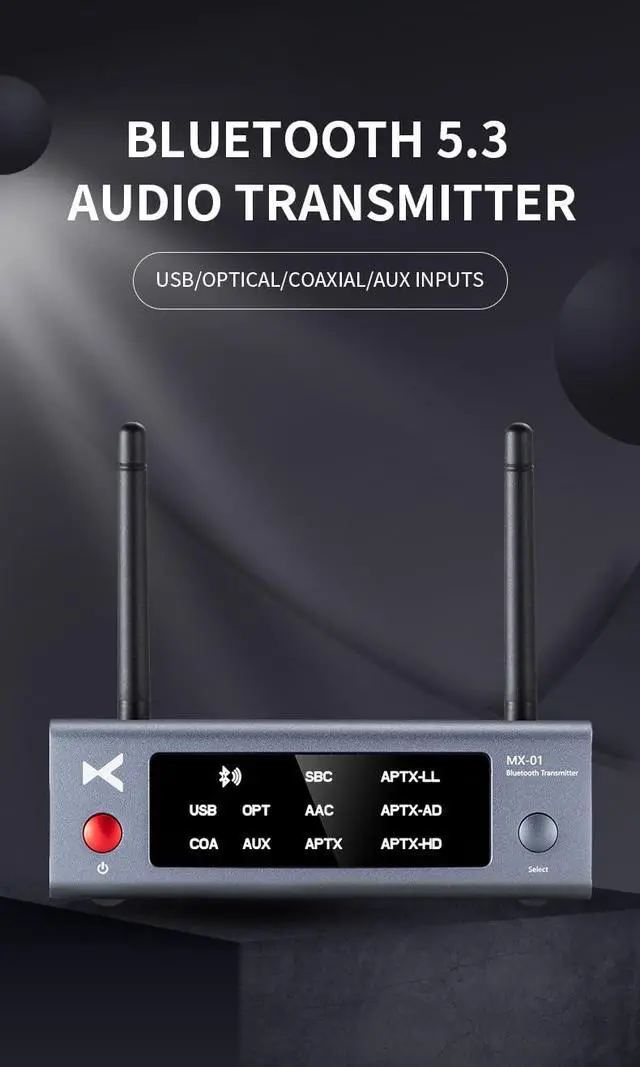 Alt view image 2 of 7 - MX-01 Bluetooth 5.3 HiFi Audio Transmitter Receiver Converted into BT Signals and transmitted to Bluetooth Headphone/amplifiers/Speaker, Support USB/OTP/Coax/AUX Input