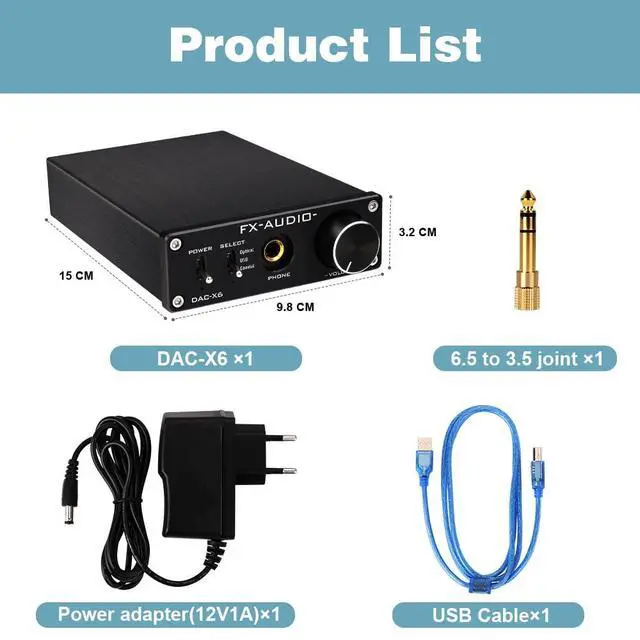 Alt view image 3 of 7 - FX Audio DAC-X6 USB DAC AMP Combo and Tube 02 Pro 5725 Tube Pre-amp