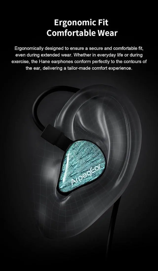 Alt view image 3 of 7 - Arpegear Hane in-Ear Monitor 10mm DLC Dynamic Driver IEM Earphones with 4 Position Dip Switch and 0.78 2Pin Detachable Cable