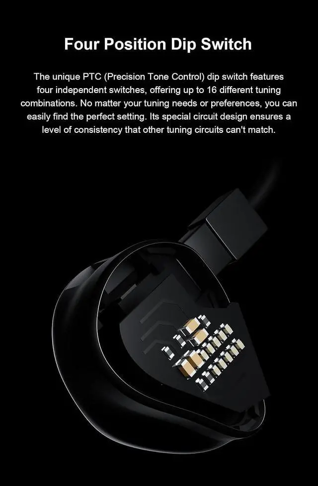 Alt view image 6 of 7 - Arpegear Hane in-Ear Monitor 10mm DLC Dynamic Driver IEM Earphones with 4 Position Dip Switch and 0.78 2Pin Detachable Cable