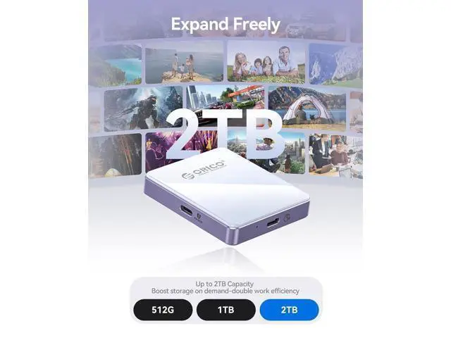 Alt view image 6 of 7 - 10Gbps Magnetic M.2 NVMe SSD Enclosure with PD100W Charging Port 4K ProRes Recording Max 2TB for iPhone 17/16/15 Pro/Pro Max/Plus Support SSD Size 2230/2242 B+M M-Key Diskless AP42P (Black)