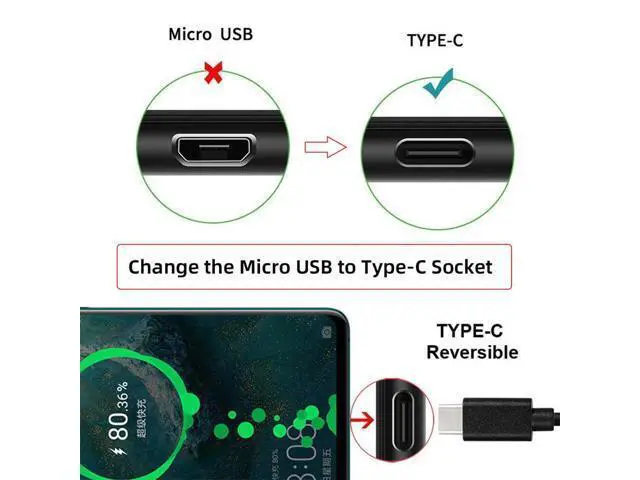 Alt view image 6 of 7 - 10pcs/lot DIY Solder Type-C Female Socket Connector Replace for Micro-USB 5Pin Female SMT Type DC 5V Power