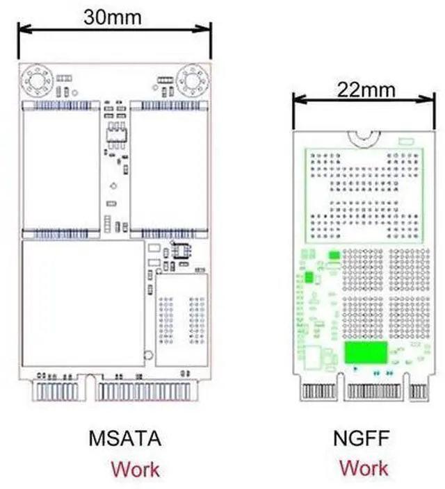 Alt view image 4 of 7 - 2 in 1 Combo M.2 NGFF B-Key & mSATA SSD to SATA 3.0 Adapter Converter Case Enclosure
