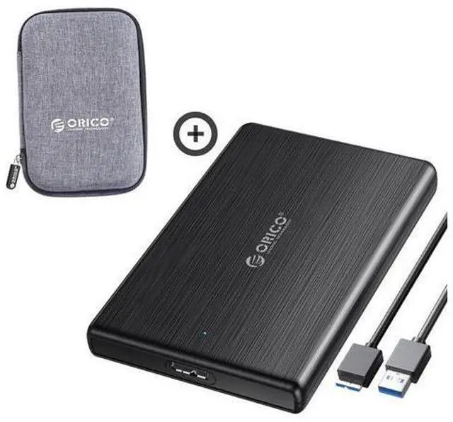 Main image of 2.5 Hard Drive Enclosure for 2.5" SATA HDD/SSD 2189U3 and Hard Drive Case Storage Bag PHD-25-GY