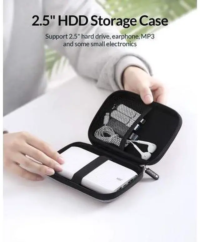 Alt view image 3 of 7 - 2.5 Hard Drive Enclosure for 2.5" SATA HDD/SSD 2189U3 and Hard Drive Case Storage Bag PHD-25-GY