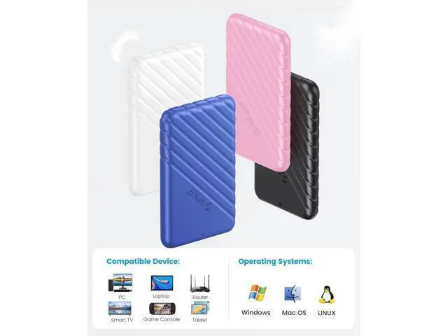 Alt view image 4 of 7 - 2.5 inch External Hard Drive Enclosure USB 3.0 to SATA III for 7mm and 9.5mm SATA HDD SSD 25PW1-U3 + 2189U3