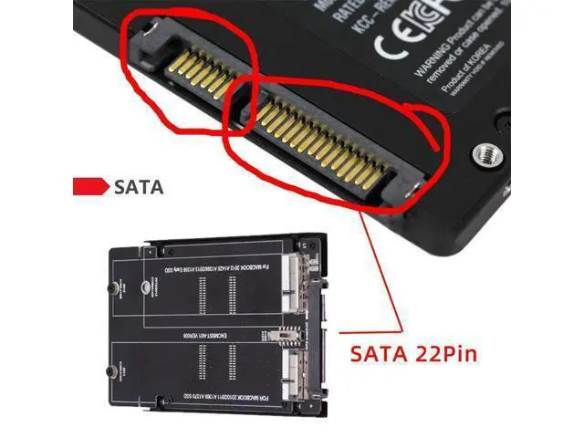 Alt view image 4 of 7 - 2.5inch SATA 22Pin to 2010 2011 2012 Mac Air Pro Retina SSD 12+6Pin 17+7Pin A1425 A1398 MC975 MC976 Case Enclosure