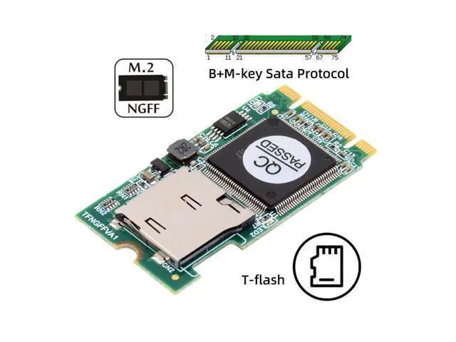 Alt view image 6 of 7 - 22x42mm M.2 NGFF B-Key to Micro SD T-Flash TF Card Rearder B+M Key Adapter Embedded for Industrial Mobile SSD